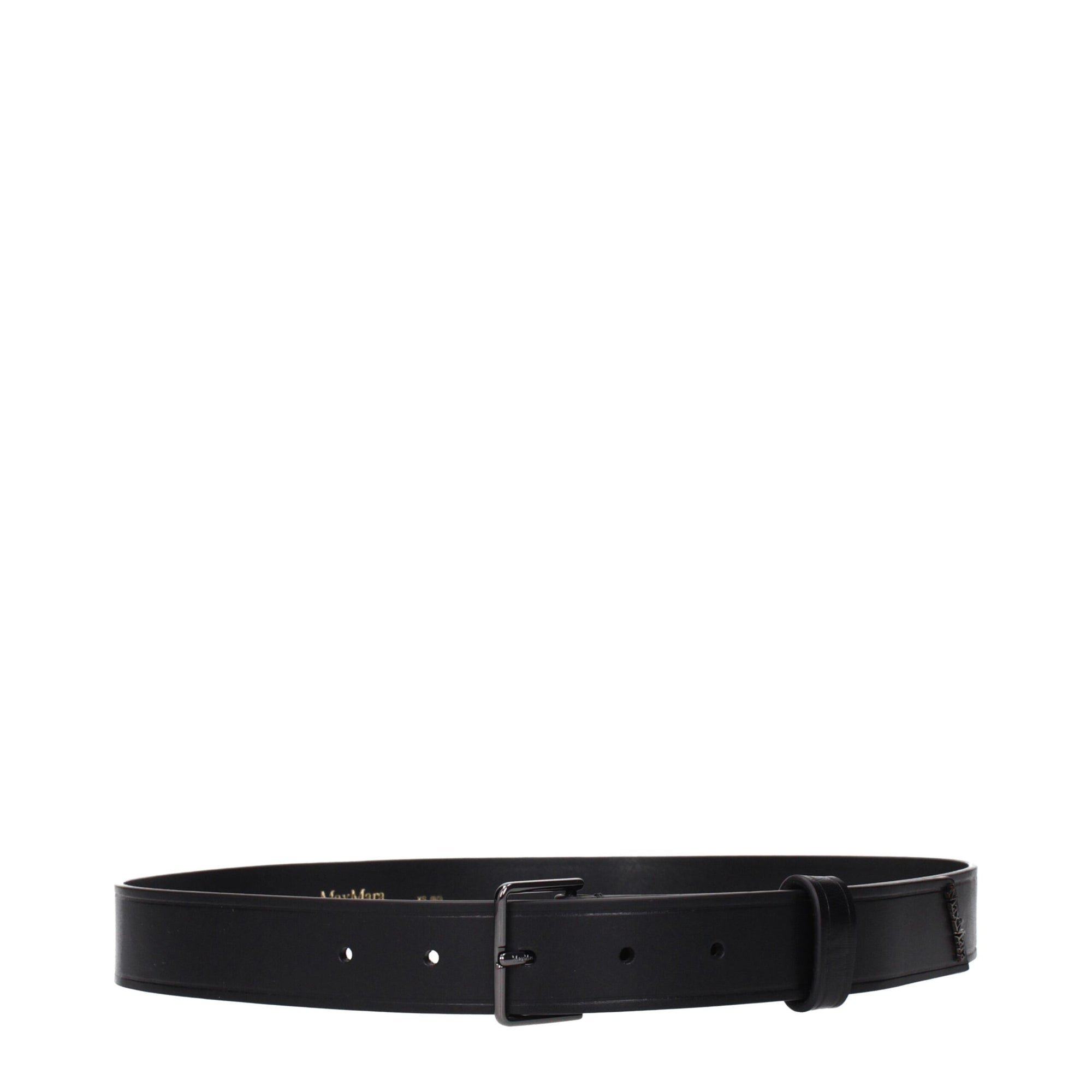 Max Mara Black Leather Regular Belt