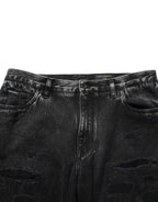 Dolce & Gabbana Black Washed Ripped Loose Cotton Denim Jeans