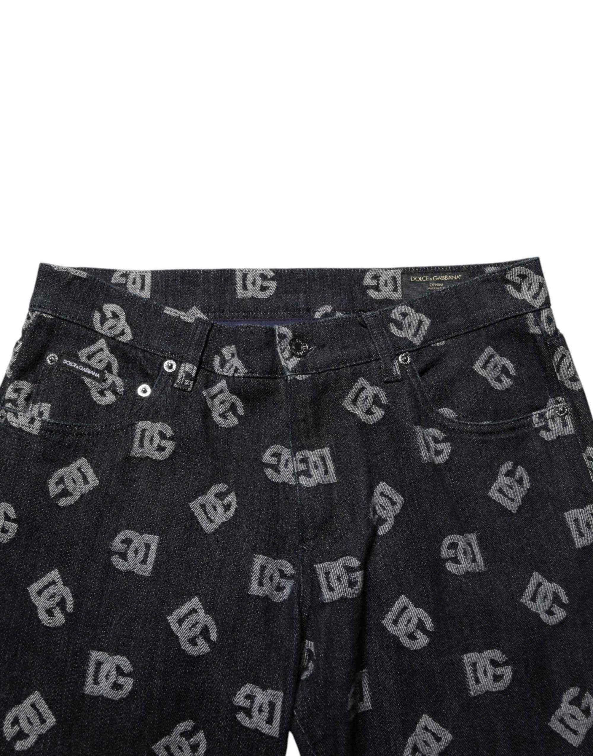 Dolce & Gabbana Black DG Monogram Cotton Skinny Denim Jeans