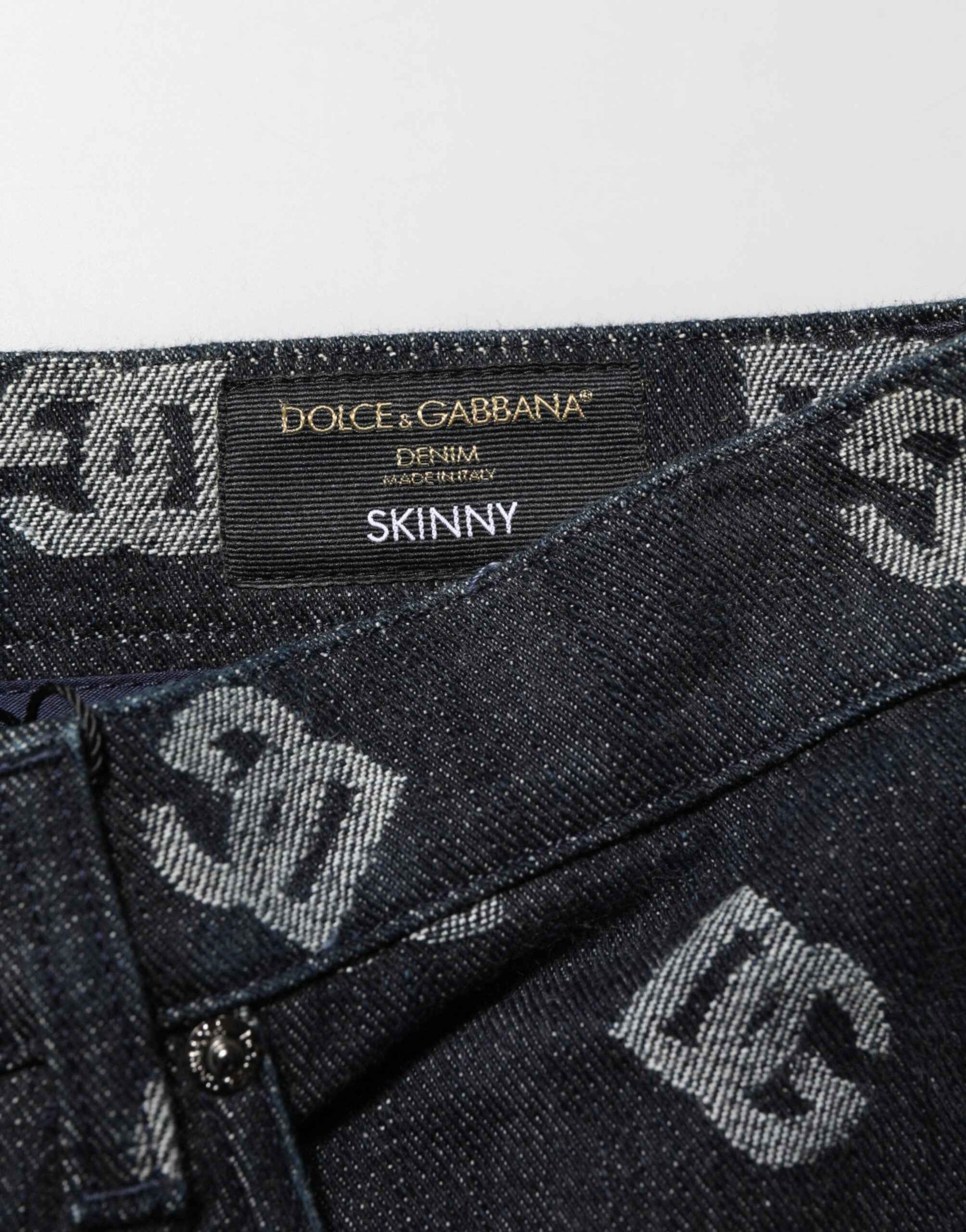 Dolce & Gabbana Black DG Monogram Cotton Skinny Denim Jeans
