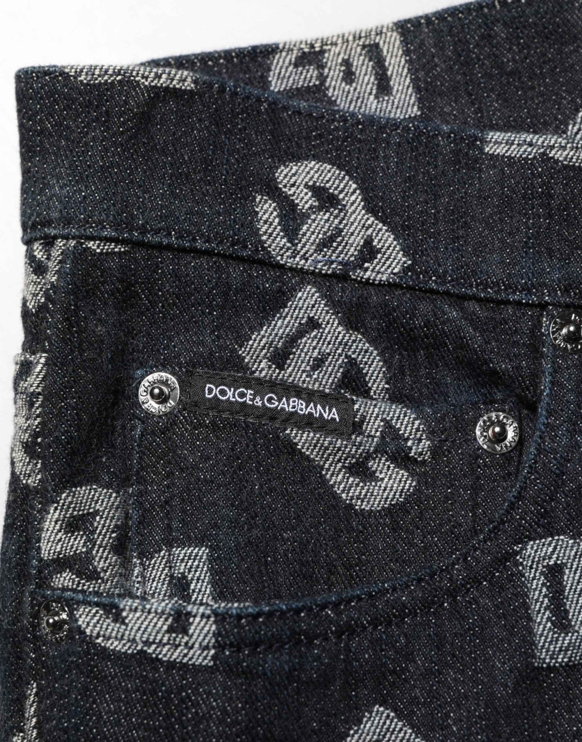 Dolce & Gabbana Black DG Monogram Cotton Skinny Denim Jeans