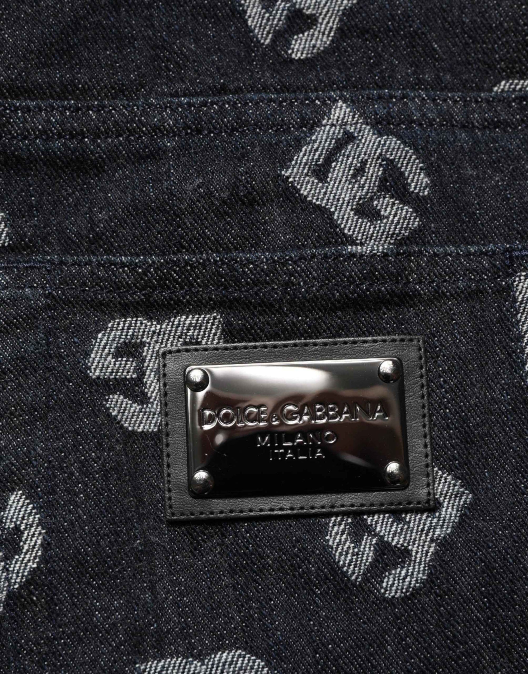 Dolce & Gabbana Black DG Monogram Cotton Skinny Denim Jeans