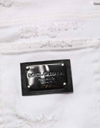 Dolce & Gabbana White Distressed Ripped Denim Trouser Jeans