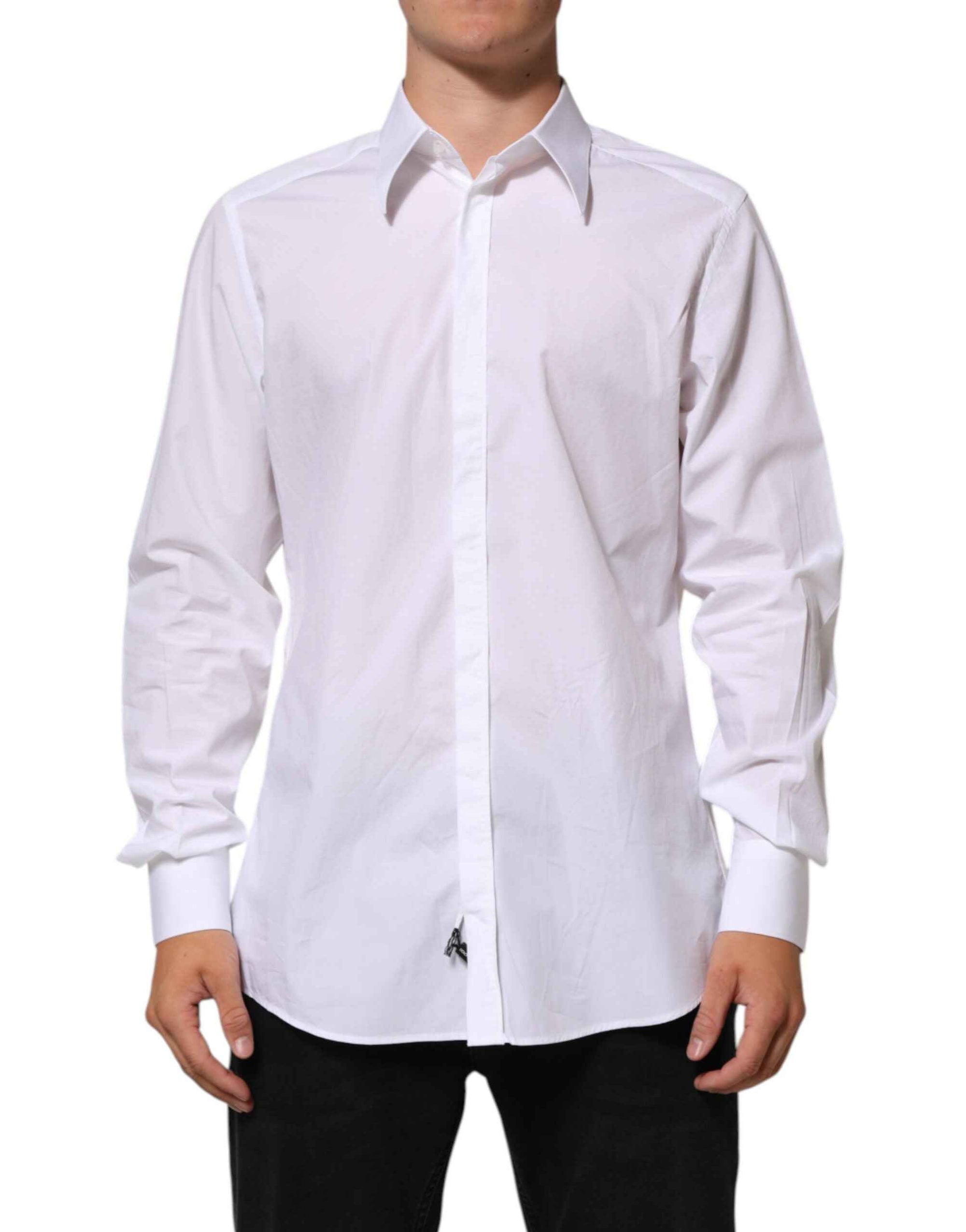 Dolce & Gabbana White Cotton MARTINI Men Formal Dress Shirt