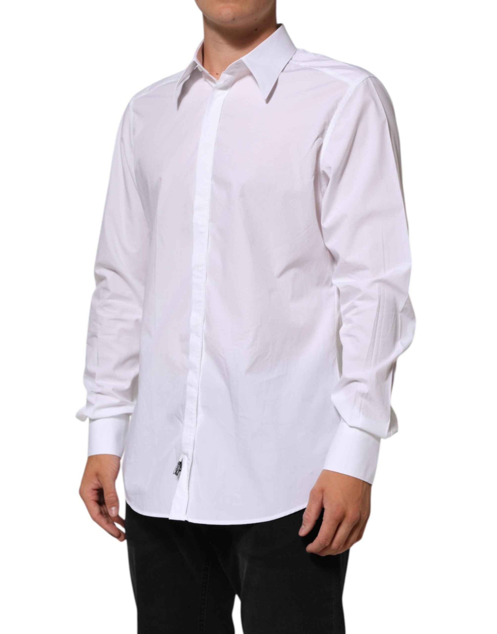 Dolce & Gabbana White Cotton MARTINI Men Formal Dress Shirt