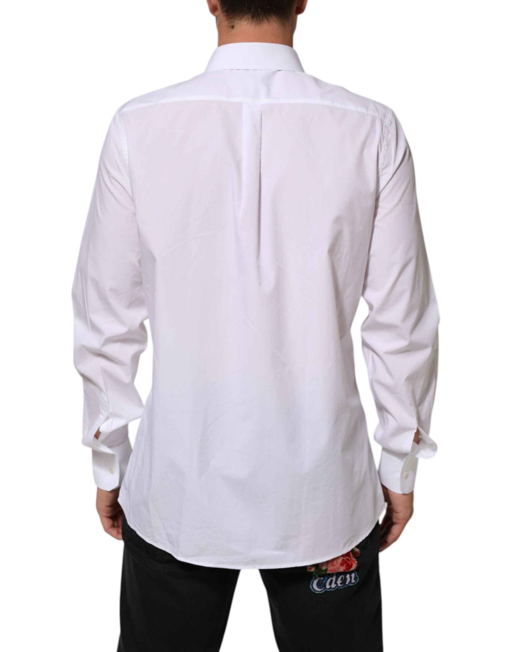 Dolce & Gabbana White Cotton MARTINI Men Formal Dress Shirt