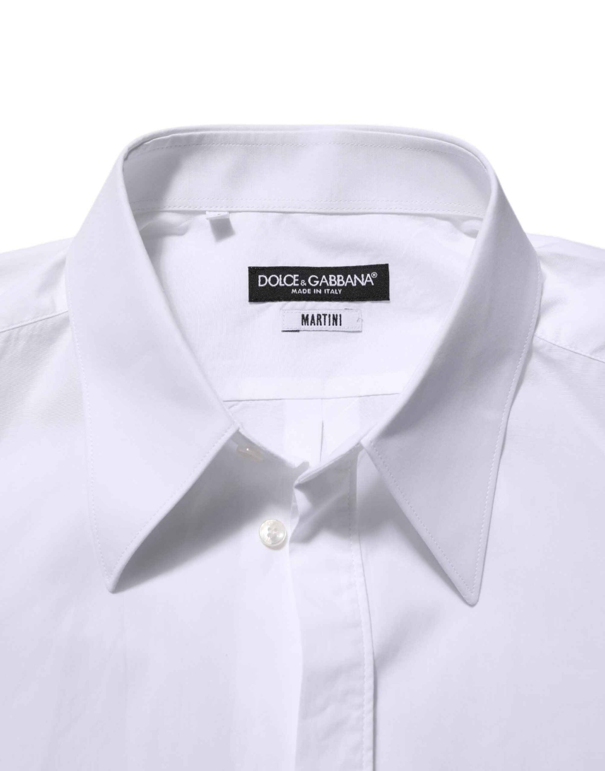 Dolce & Gabbana White Cotton MARTINI Men Formal Dress Shirt