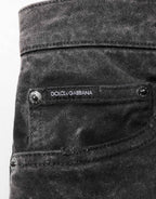 Dolce & Gabbana Black Cotton Mid Waist Denim Men Bermuda Short