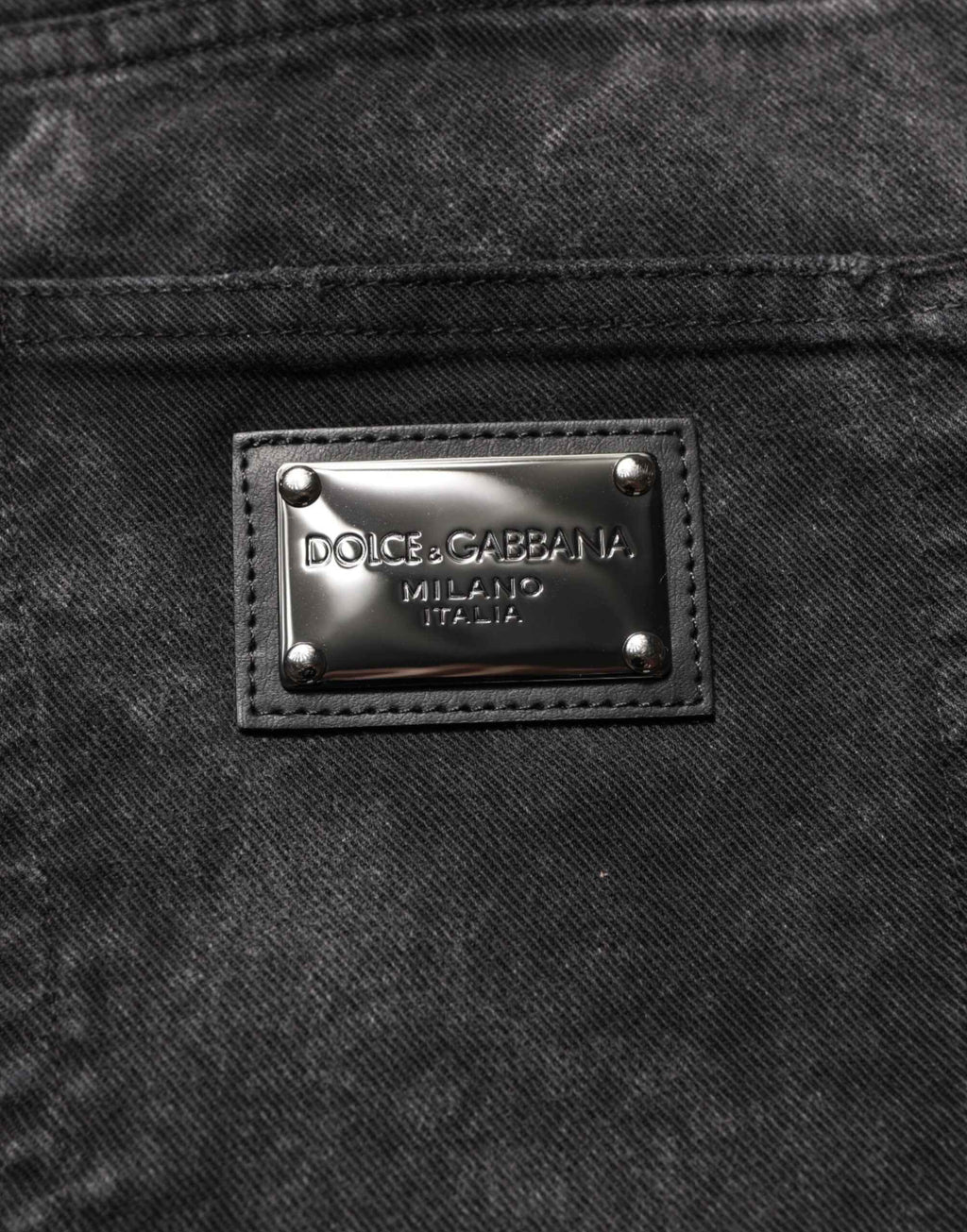 Dolce & Gabbana Black Cotton Mid Waist Denim Men Bermuda Short