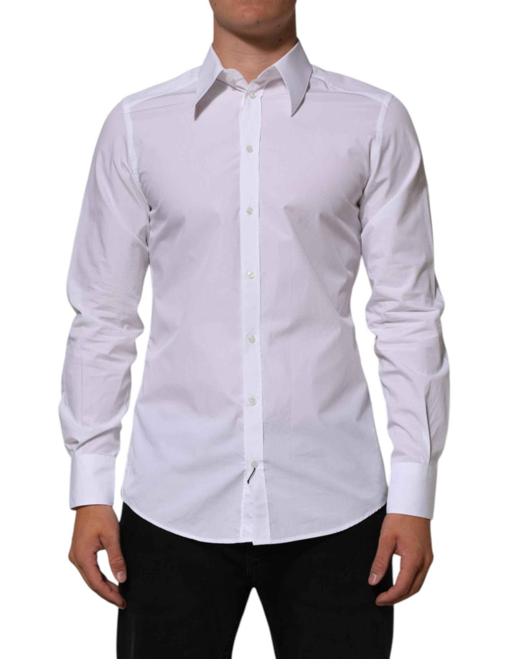 Dolce & Gabbana White Cotton MARTINI Men Formal Dress Shirt