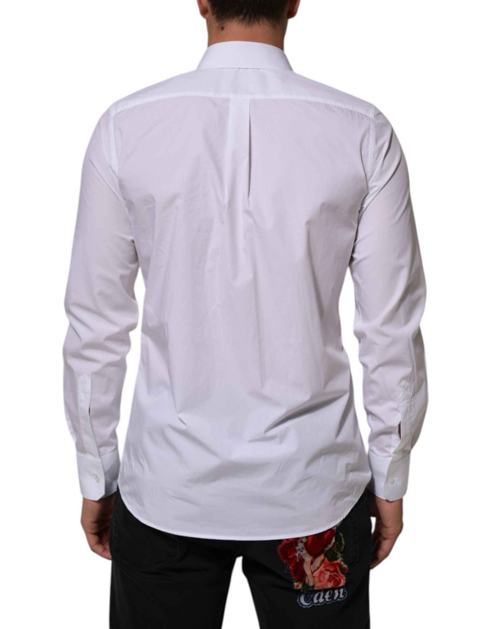 Dolce & Gabbana White Cotton MARTINI Men Formal Dress Shirt