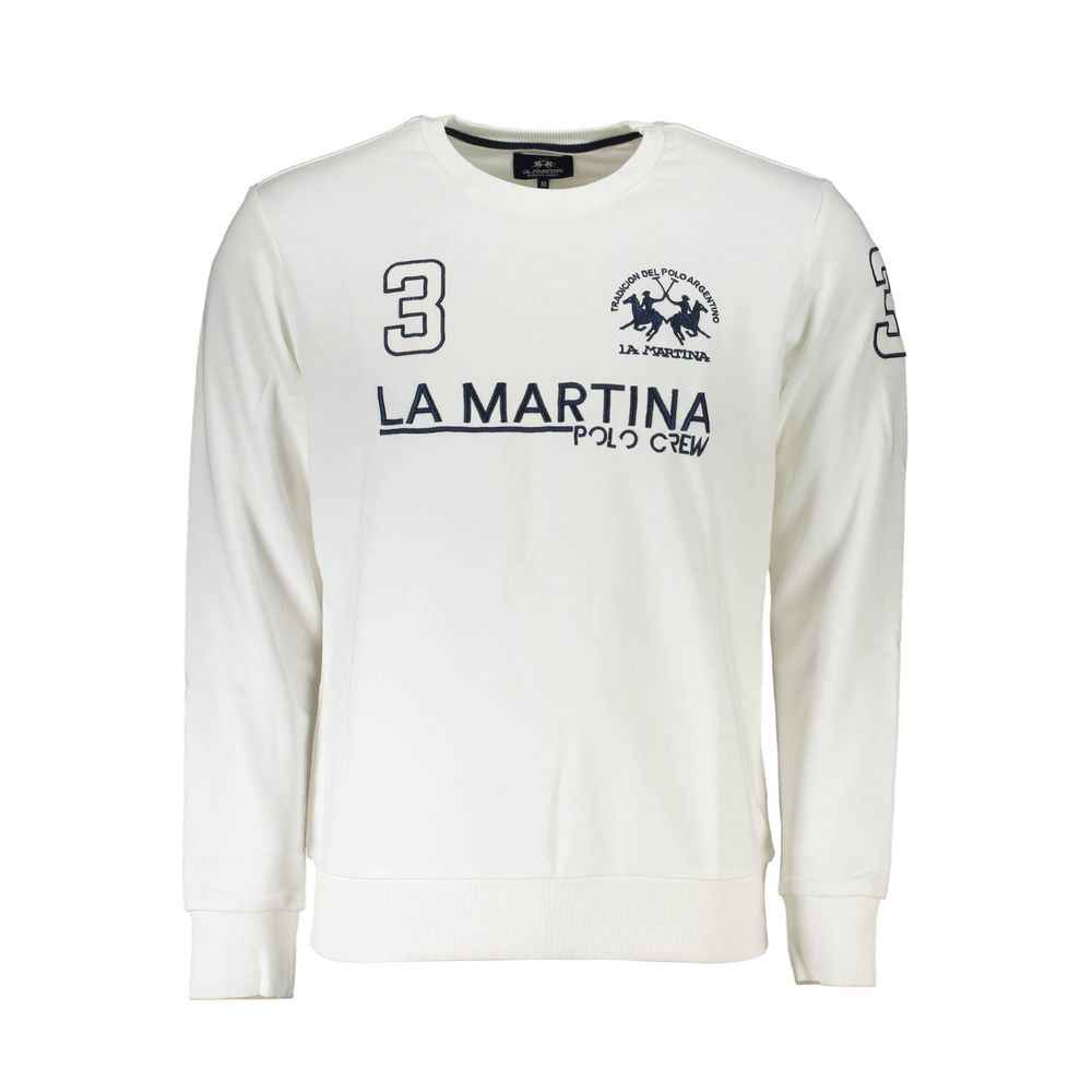 La Martina White Cotton Men's Sweater