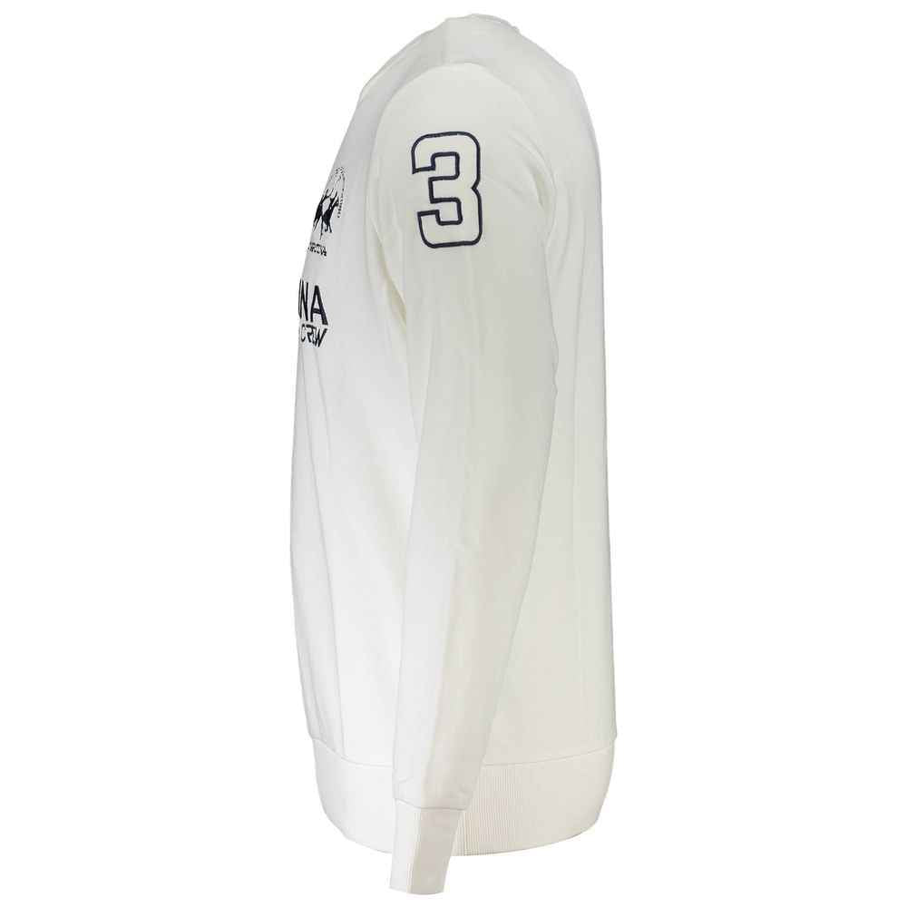 La Martina White Cotton Men's Sweater