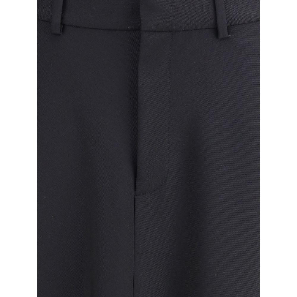 Balenciaga Black Fleece Wool Long Skirt