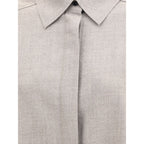Di Stavnitser Gray Fleece Wool Dress Shirt