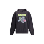 Ganni Black Cotton Sweatshirt