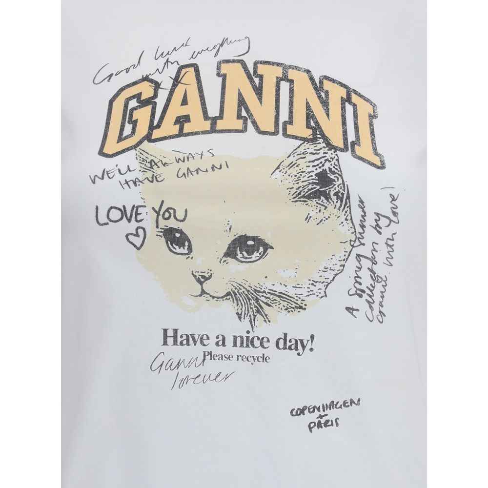 Ganni White Cotton T-Shirt