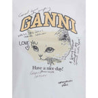 Ganni White Cotton T-Shirt