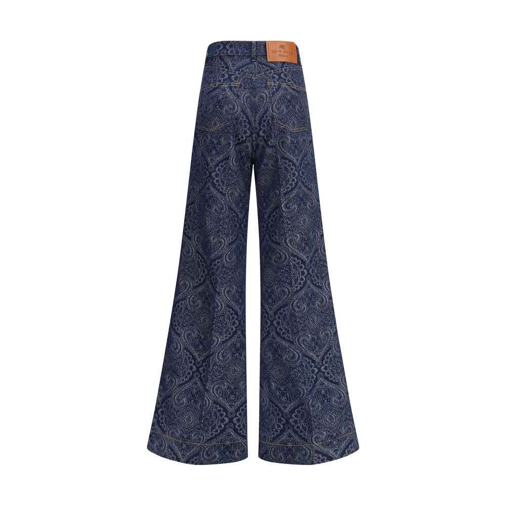 Etro Jacquard-patterned flare Jeans