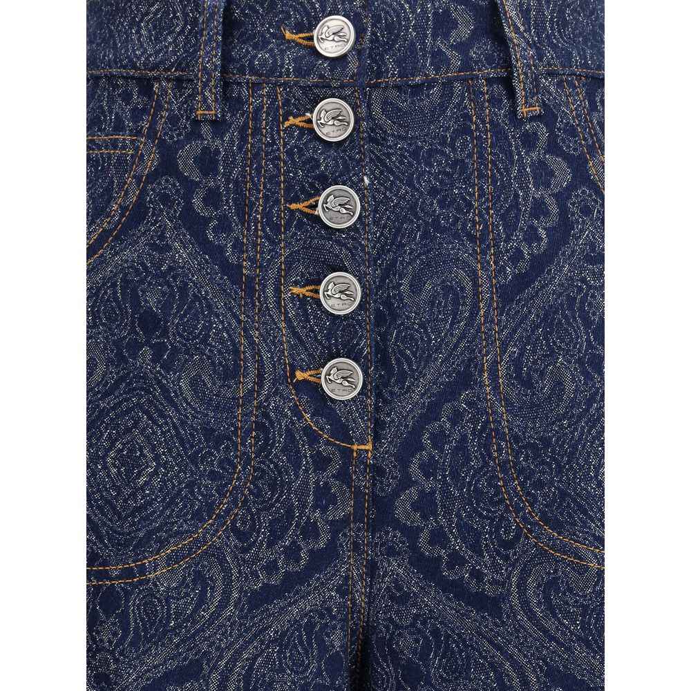 Etro Jacquard-patterned flare Jeans