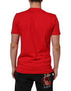 Dolce & Gabbana Red Goodluck 2023 Cotton Crew Neck T-shirt