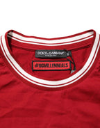 Dolce & Gabbana Maroon LogoCrown Cotton Half Sleeve T-shirt