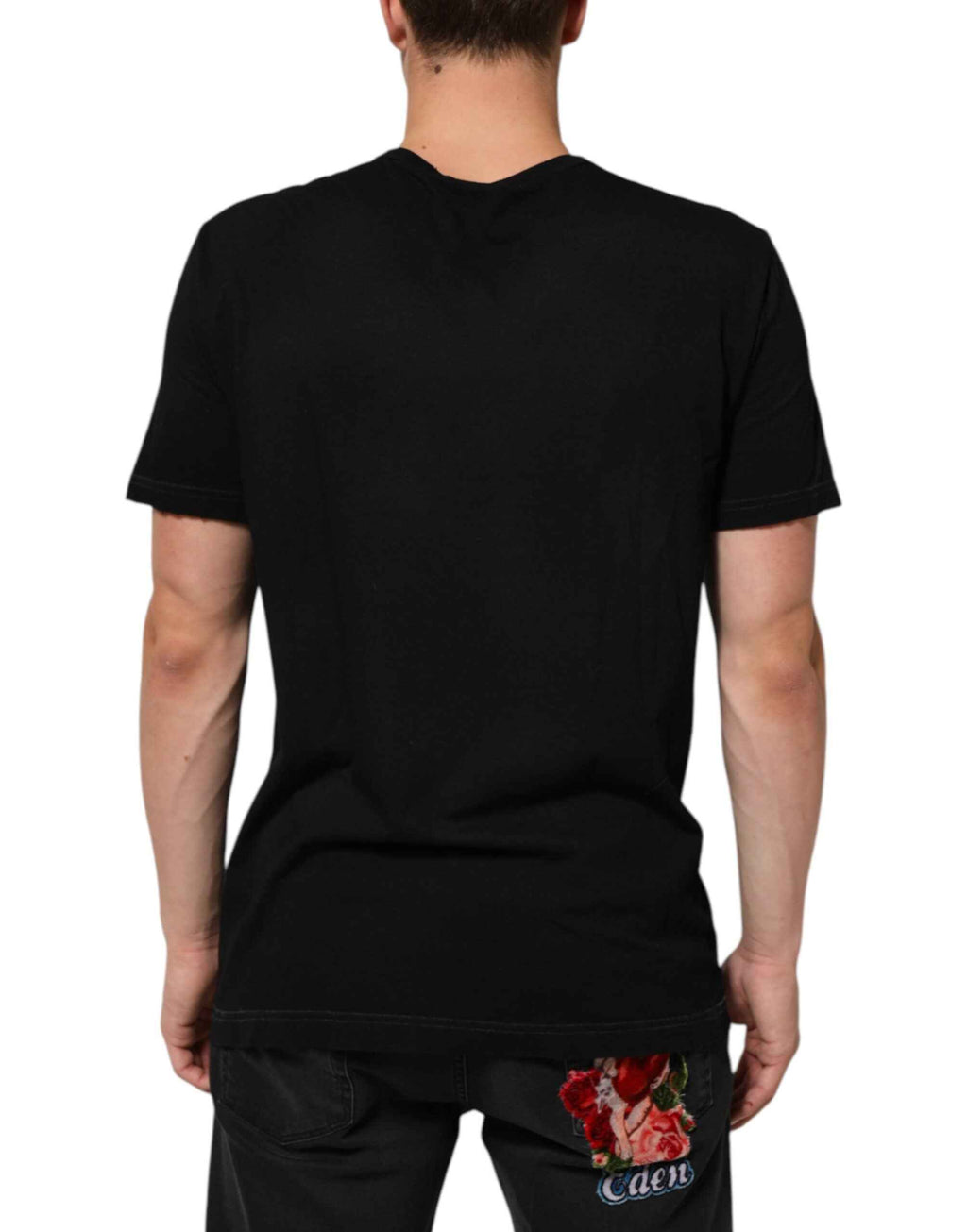 Dolce & Gabbana Black Musical Print Cotton Crew Neck T-shirt