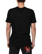 Dolce & Gabbana Black Musical Print Cotton Crew Neck T-shirt