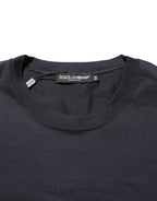 Dolce & Gabbana Black Logo Compass Cotton Crew Neck T-shirt