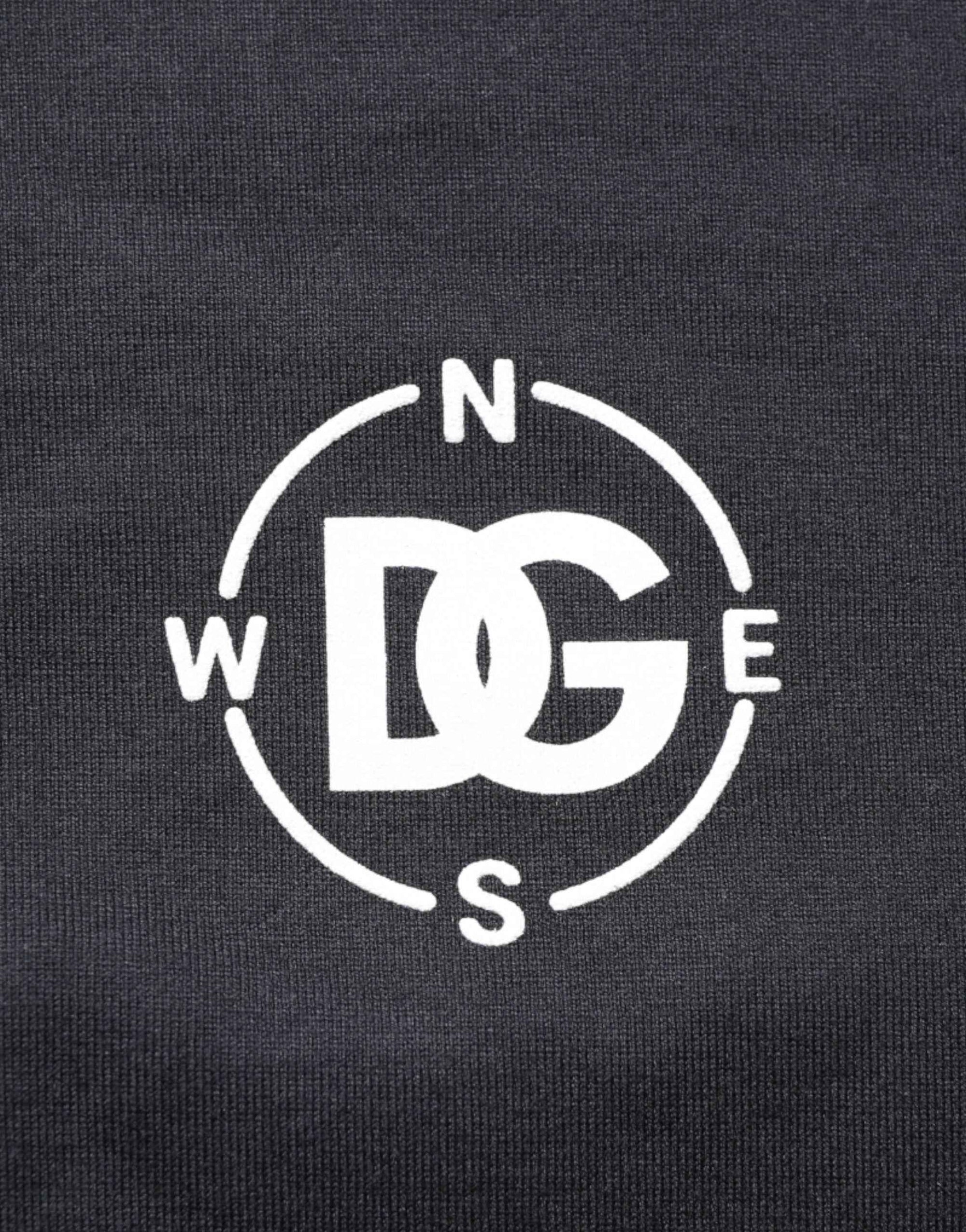 Dolce & Gabbana Black Logo Compass Cotton Crew Neck T-shirt