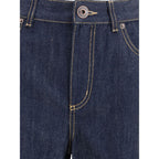 Alexander McQueen Blue Cotton Straight-Leg Jeans