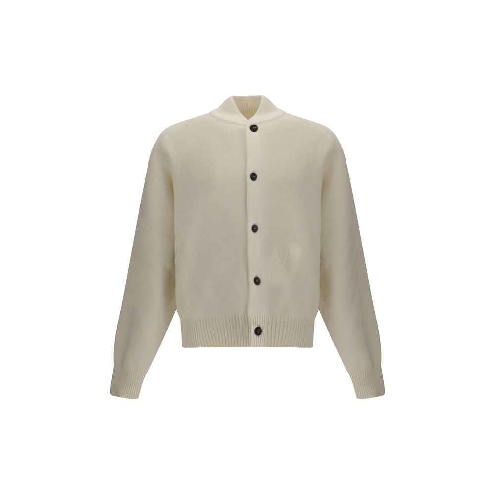 Jacquemus White Fleece Wool Cardigan