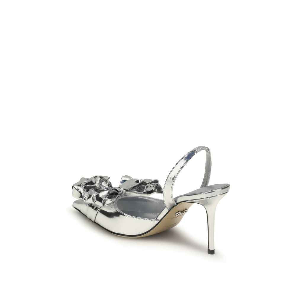 MACH & MACH Cadeau Silver Wrapped Leather Pumps