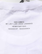 Dolce & Gabbana White Cotton Sleeveless Printed Tank T-shirt