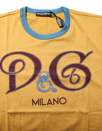 Dolce & Gabbana Yellow Logo Crew Neck Short Sleeves T-shirt