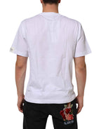 Dolce & Gabbana White Graphic Print Cotton Crew Neck T-shirt