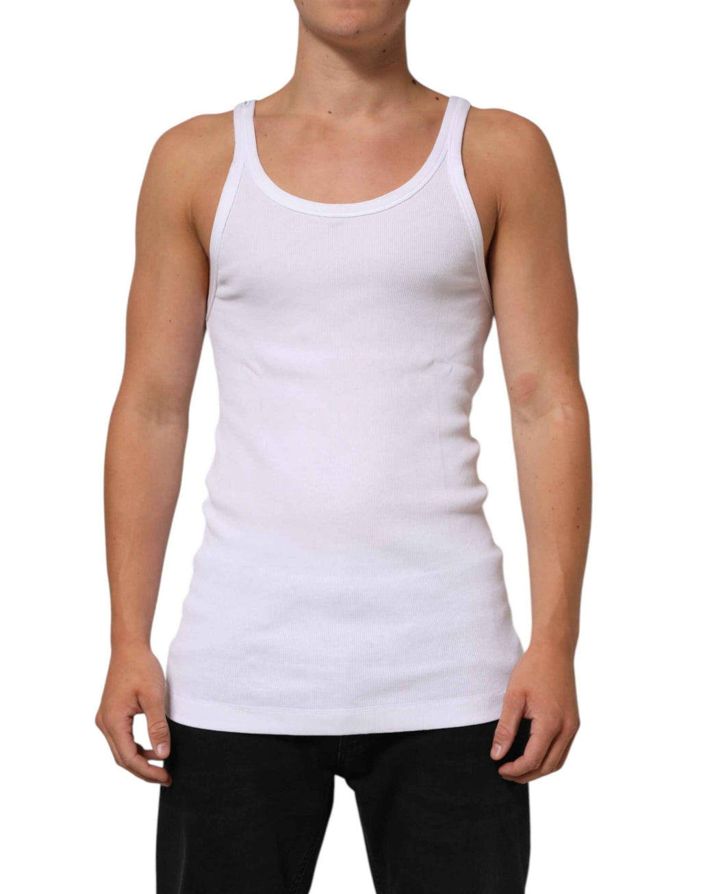 Dolce & Gabbana White Sleeveless Round Neck Tank Top T-shirt