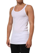 Dolce & Gabbana White Sleeveless Round Neck Tank Top T-shirt