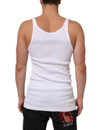 Dolce & Gabbana White Sleeveless Round Neck Tank Top T-shirt