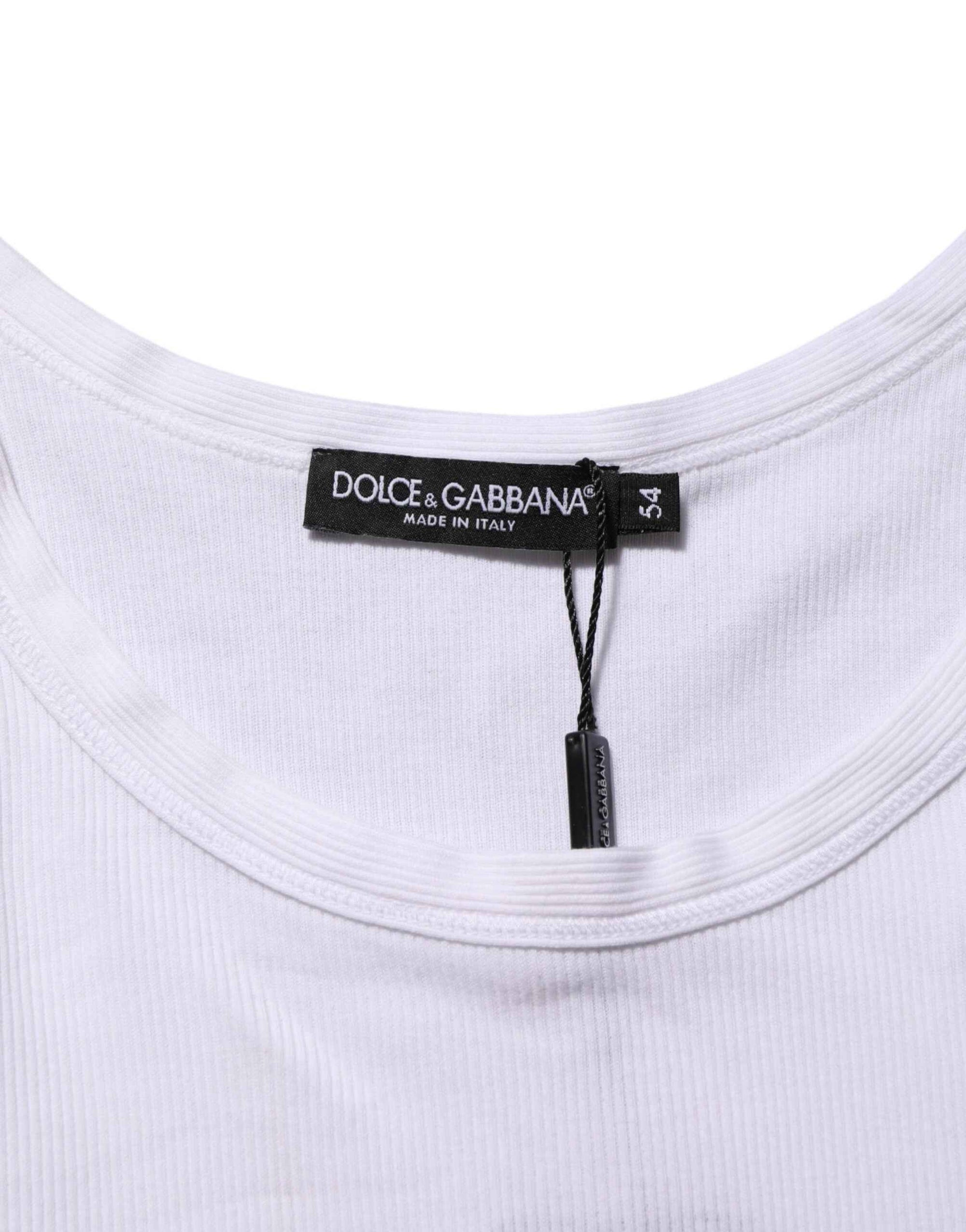 Dolce & Gabbana White Sleeveless Round Neck Tank Top T-shirt
