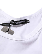 Dolce & Gabbana White Sleeveless Round Neck Tank Top T-shirt