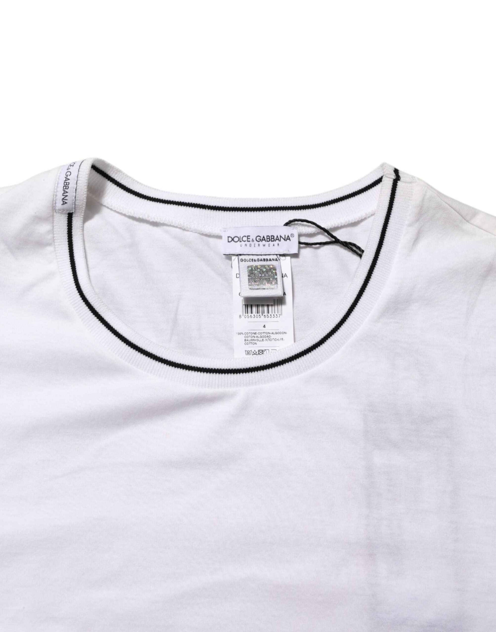 Dolce & Gabbana White Short Sleeves Round Neck Men Underwear T-shirt