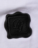 Dolce & Gabbana White Cotton Logo Patch Crew Neck  T-shirt