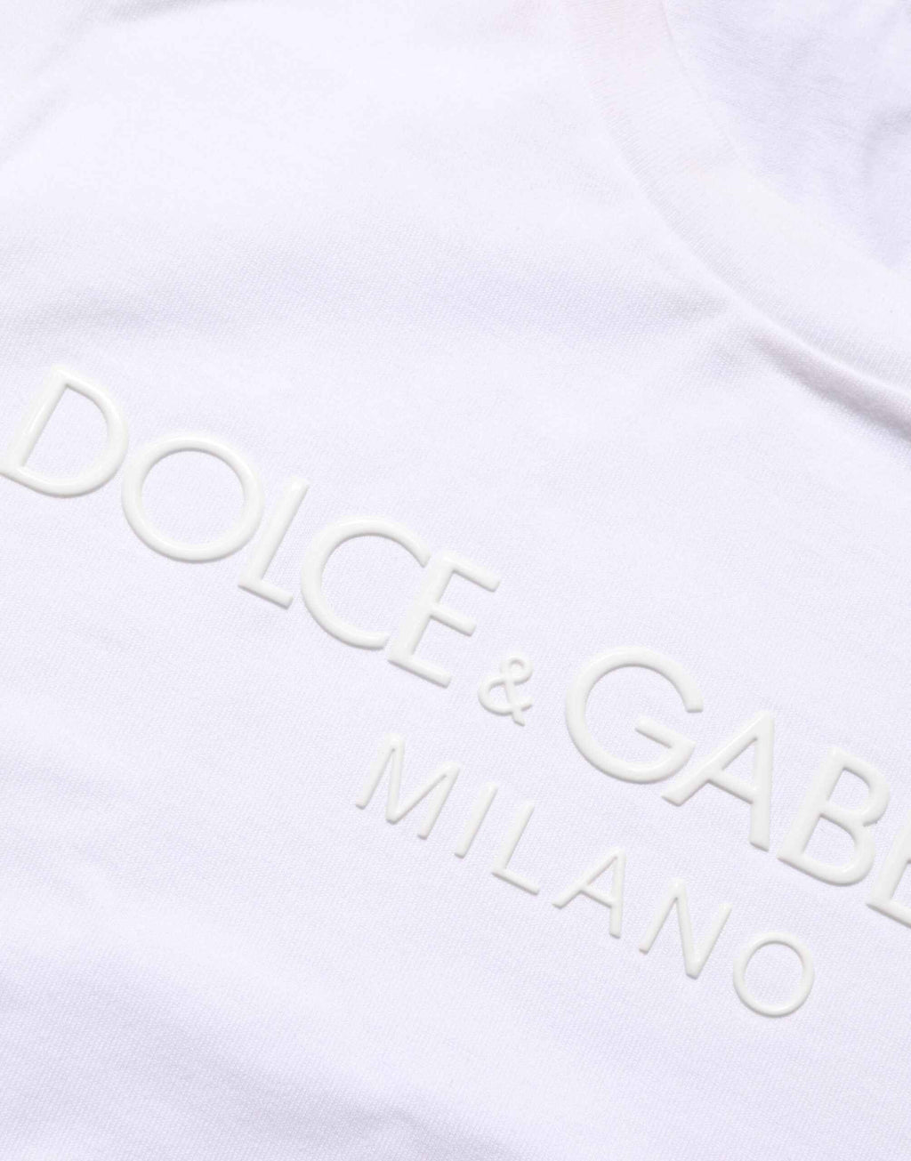 Dolce & Gabbana White Cotton Crew Neck Short Sleeves T-shirt