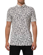 Dolce & Gabbana White Musical Print Collared Polo T-shirt