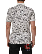 Dolce & Gabbana White Musical Print Collared Polo T-shirt