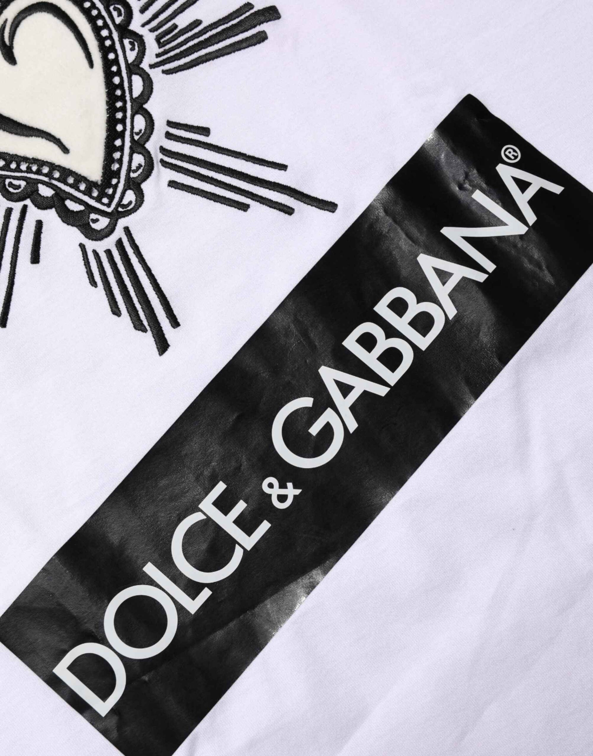 Dolce & Gabbana White Sacred Heart Short Sleeve Men T-shirt