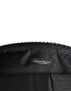 Dolce & Gabbana Multicolor Leopard Jacquard Logo Plaque Document Briefcase Bag