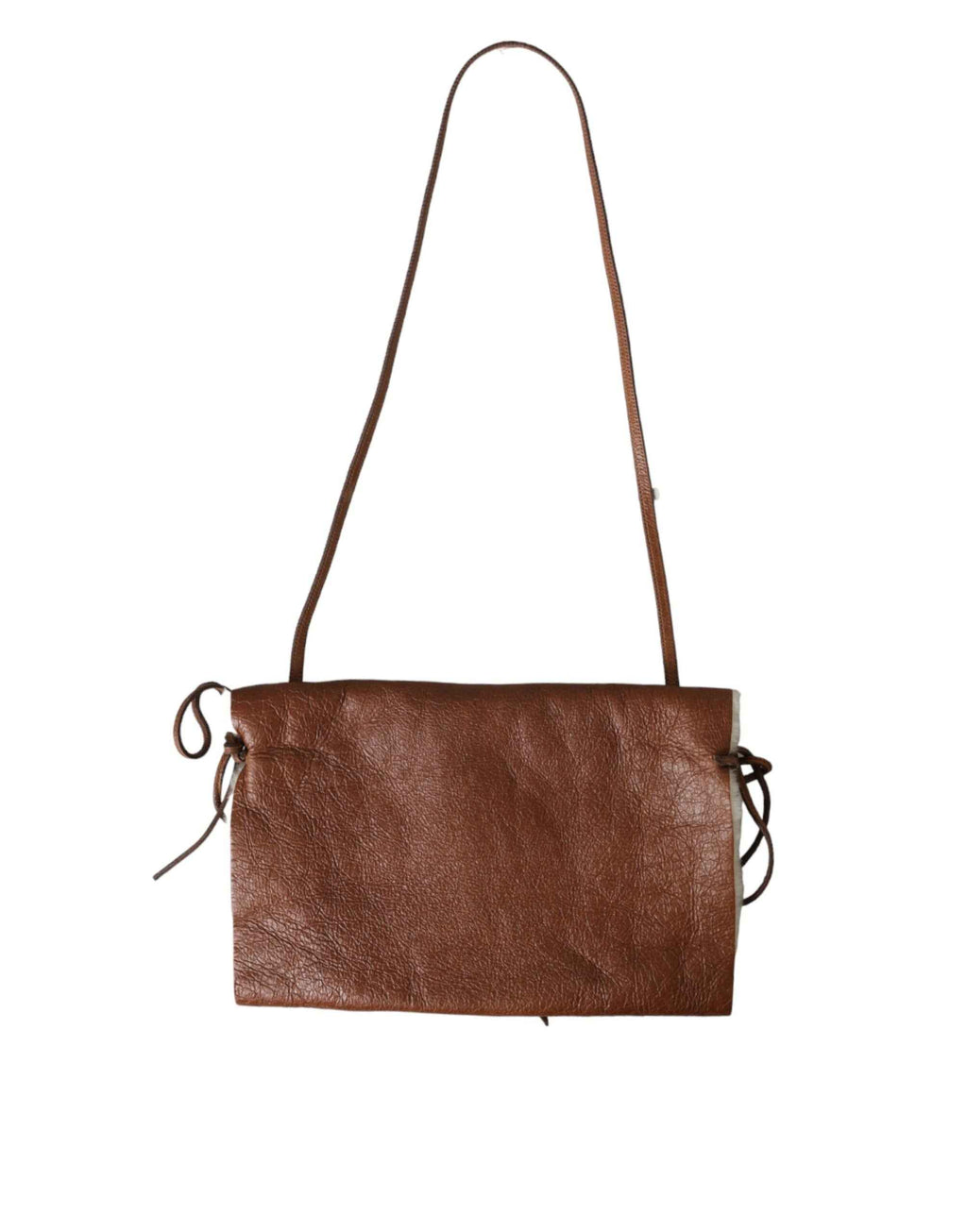 Miu Miu Brown Leather Fur Inner Lining Neck Strap WinterFleece Handwarmer