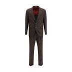 Brunello Cucinelli Brown Wool Two-Piece Suit